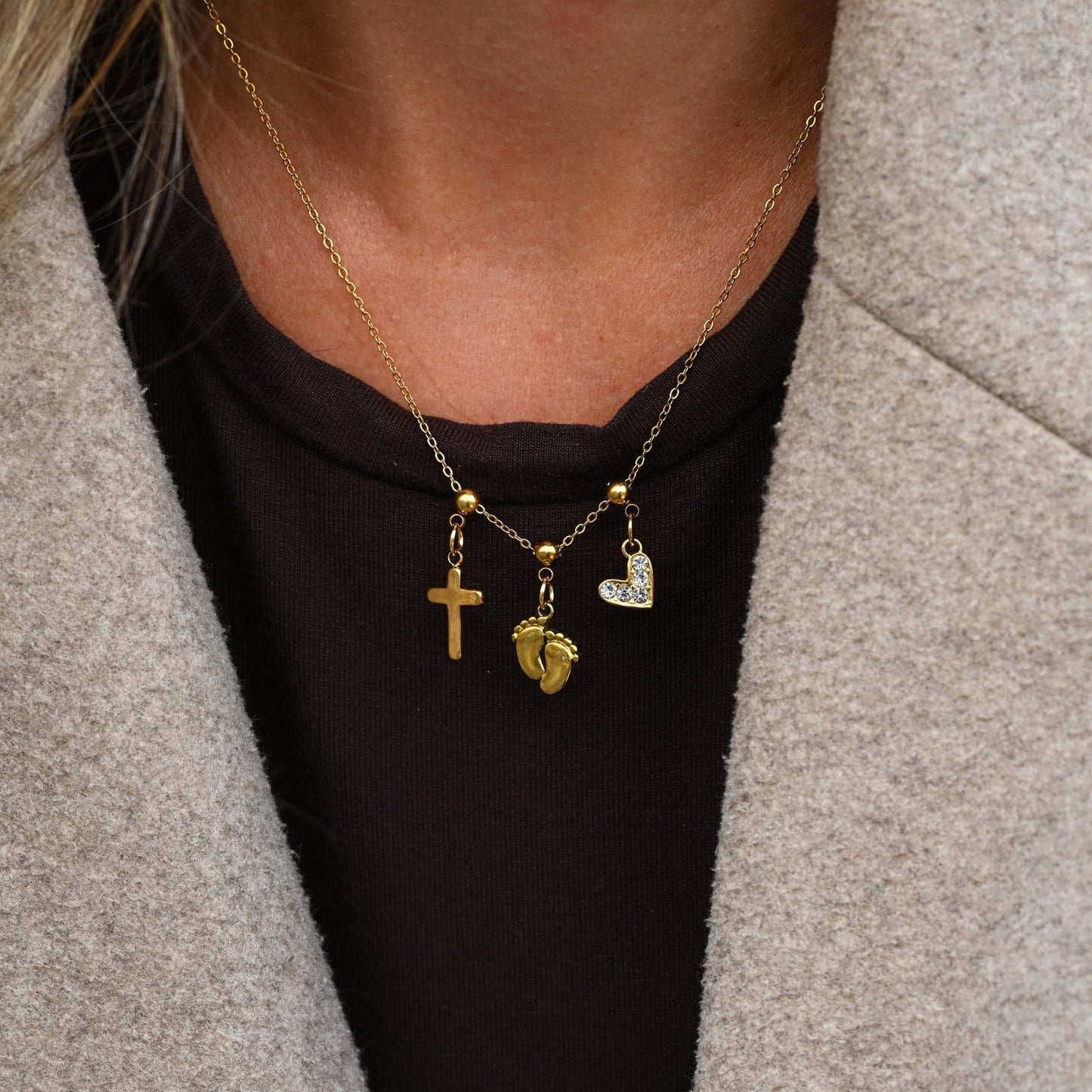Heart Crystals Charm