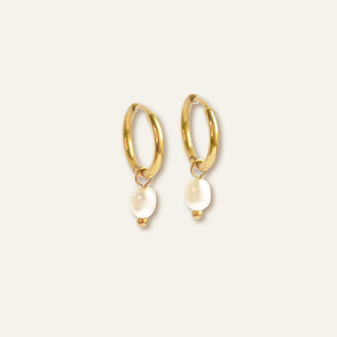 Pearl Pendant Hoops