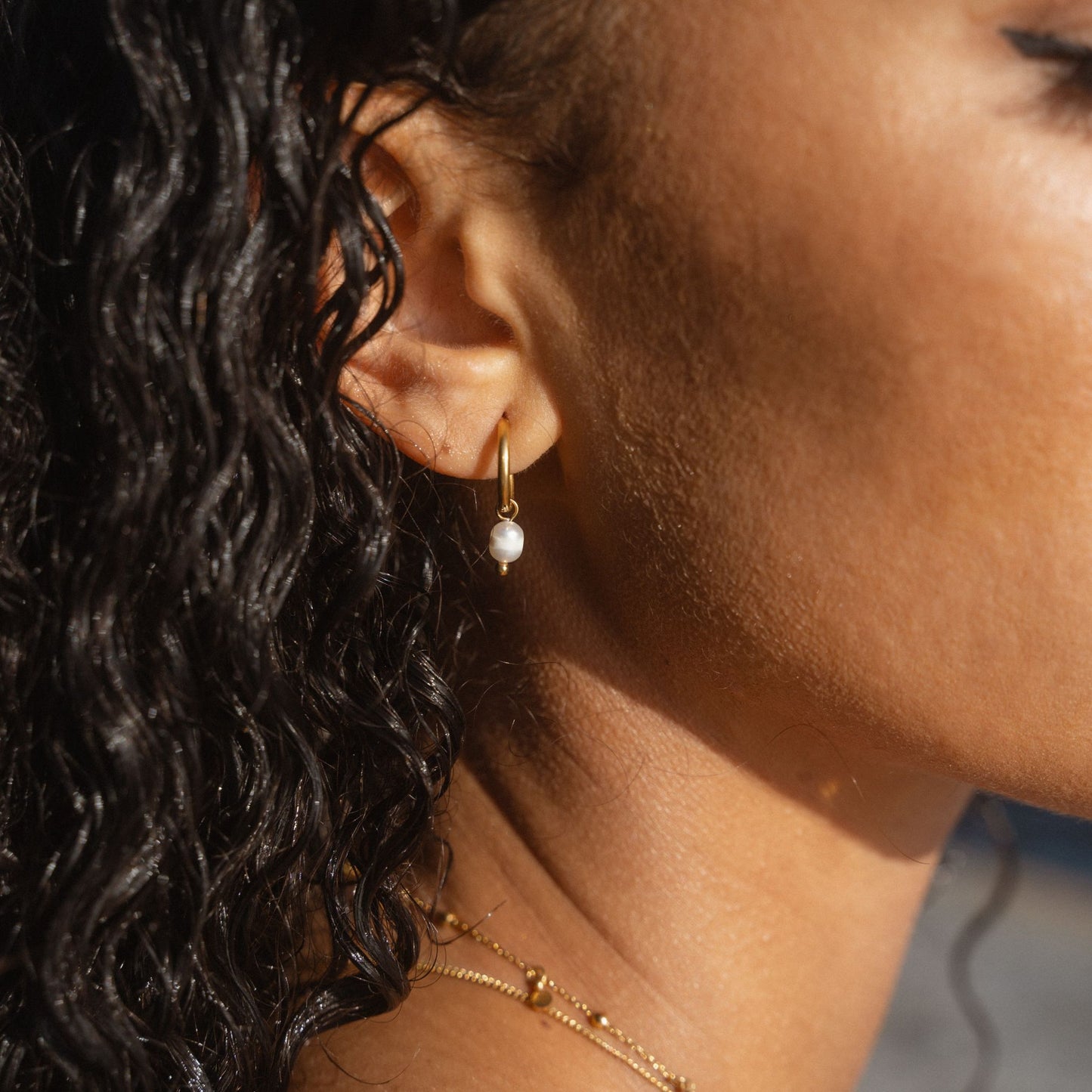 Pearl Pendant Hoops