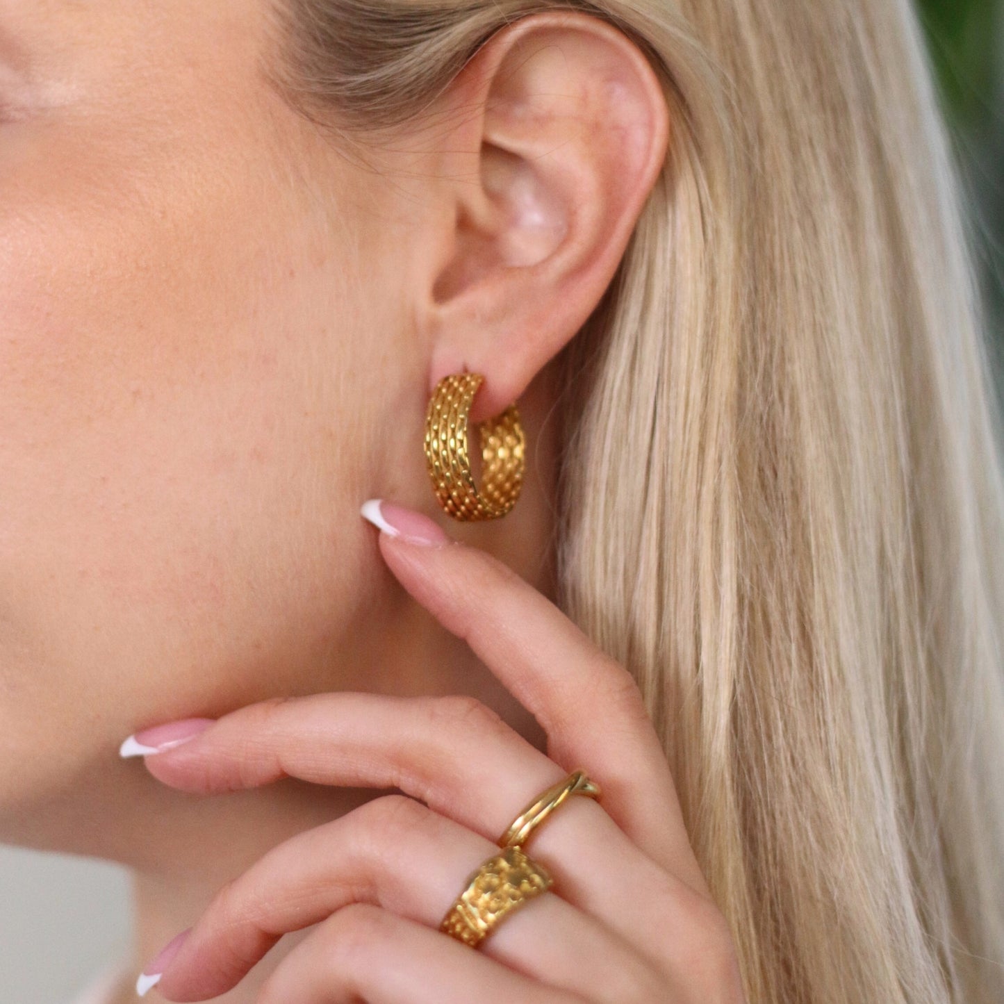 Large Band Hoop Earrings