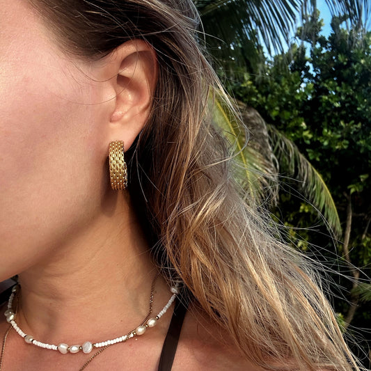 Large Band Hoop Earrings