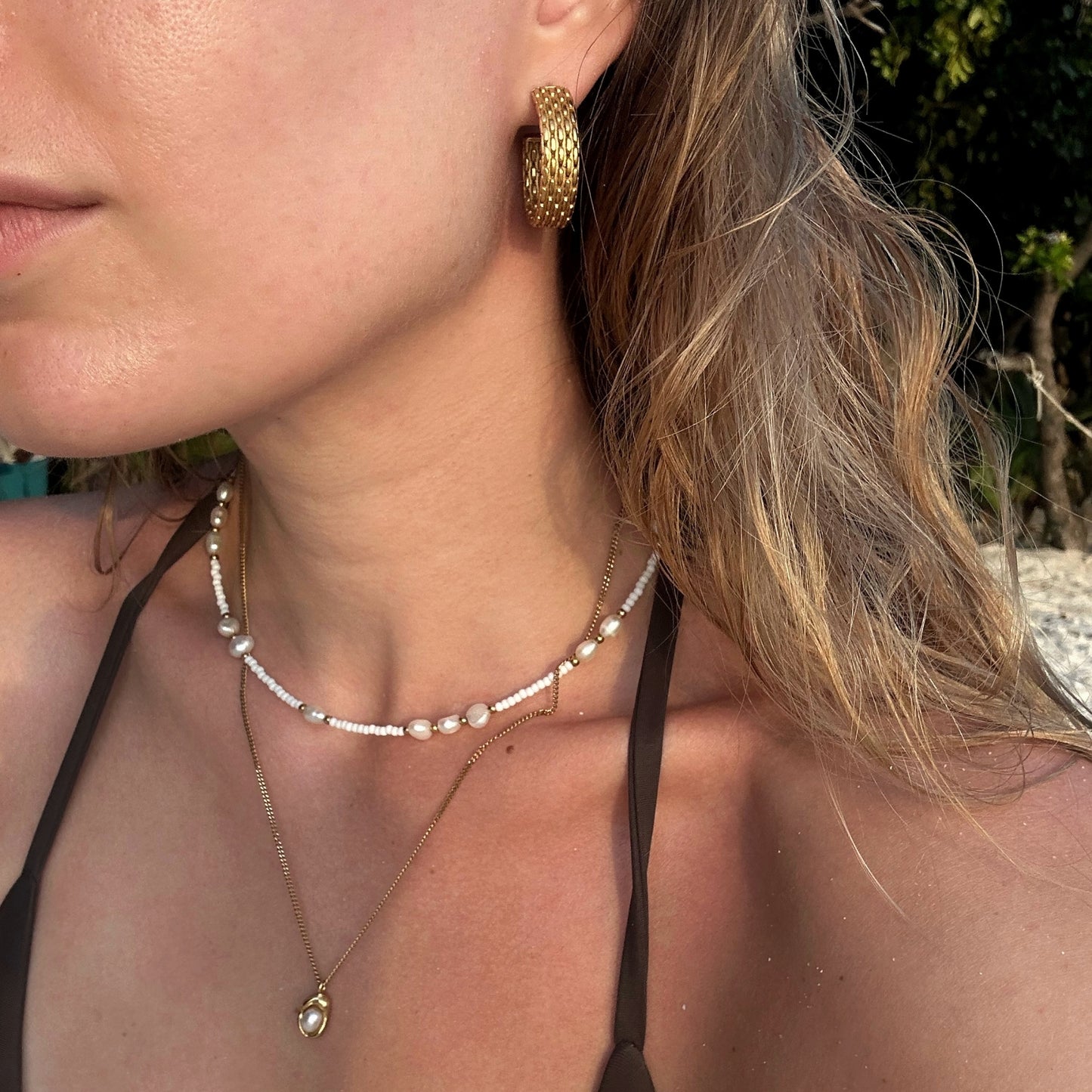 Large Band Hoop Earrings