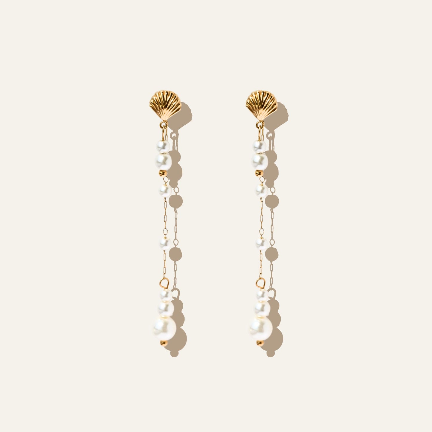 Shell and Pearls Earrings