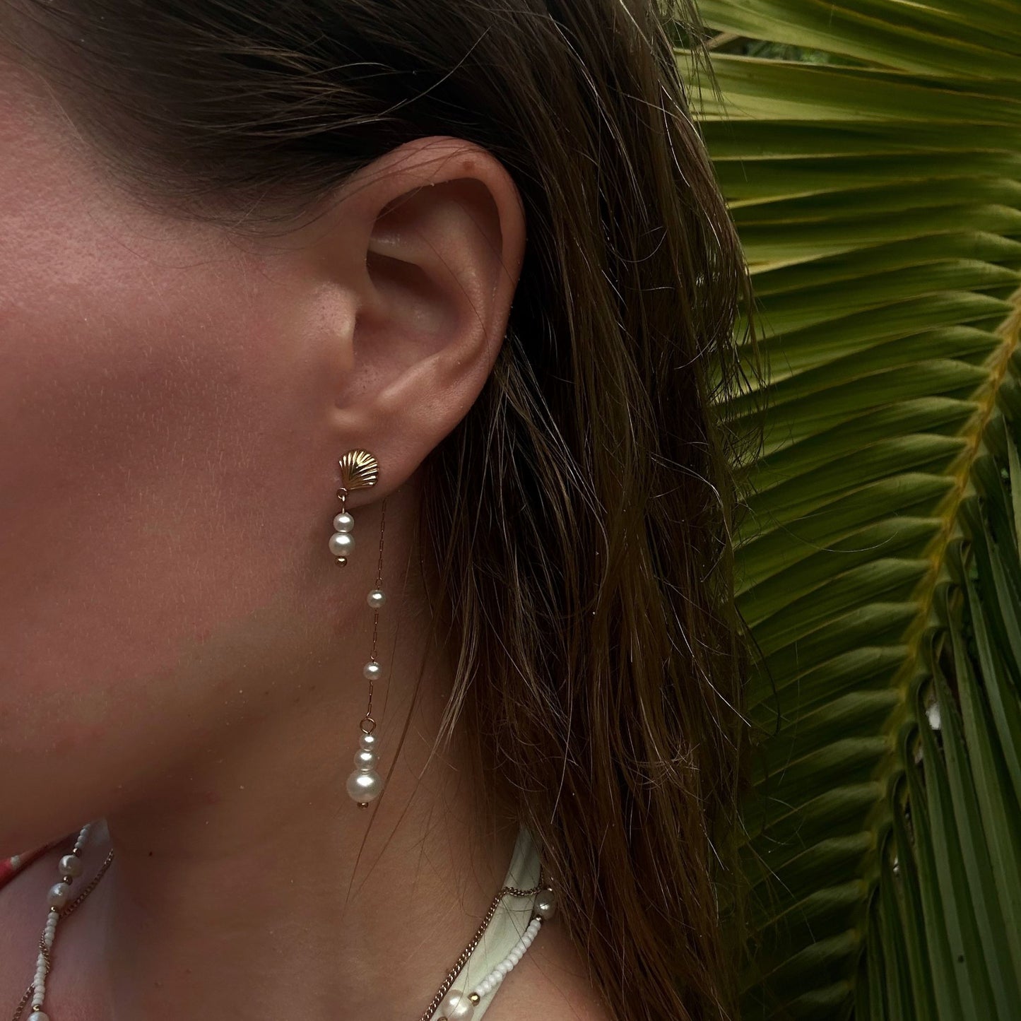 Shell and Pearls Earrings