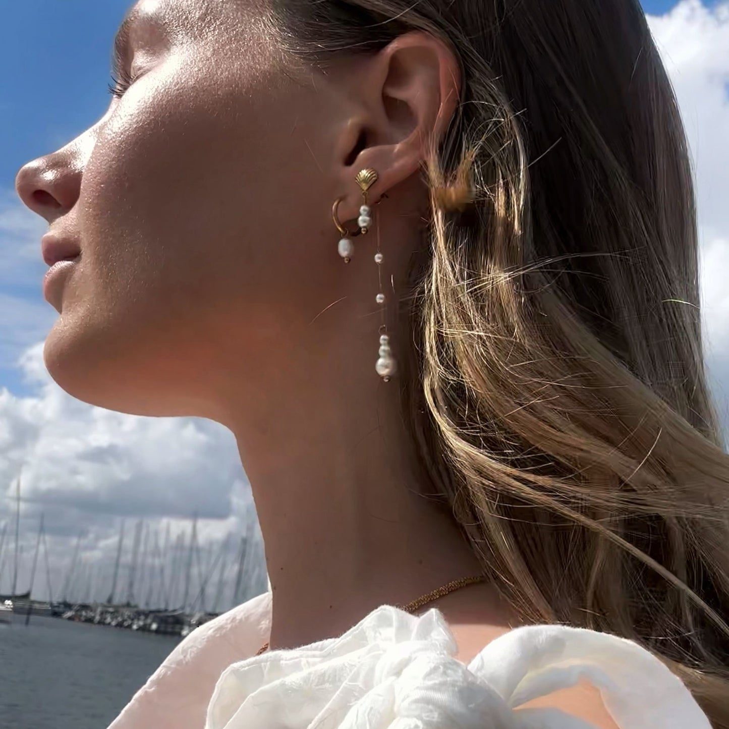 Pearl Pendant Hoops