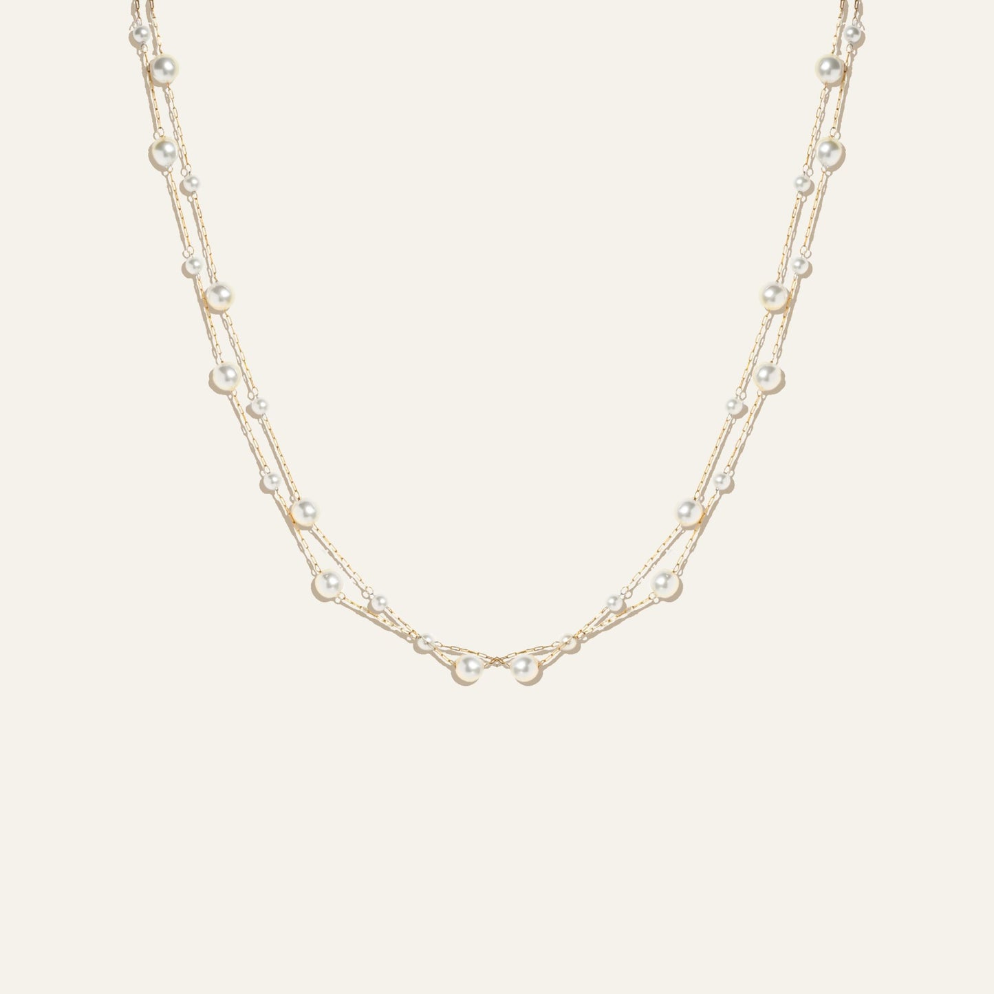 Double Multi Pearl Necklace