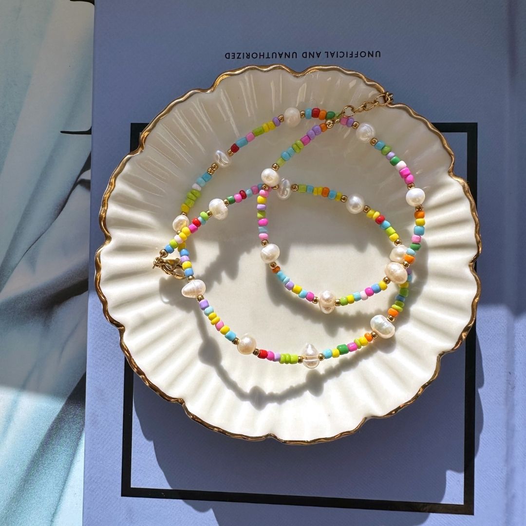Colorful Pearls and Beads Necklace