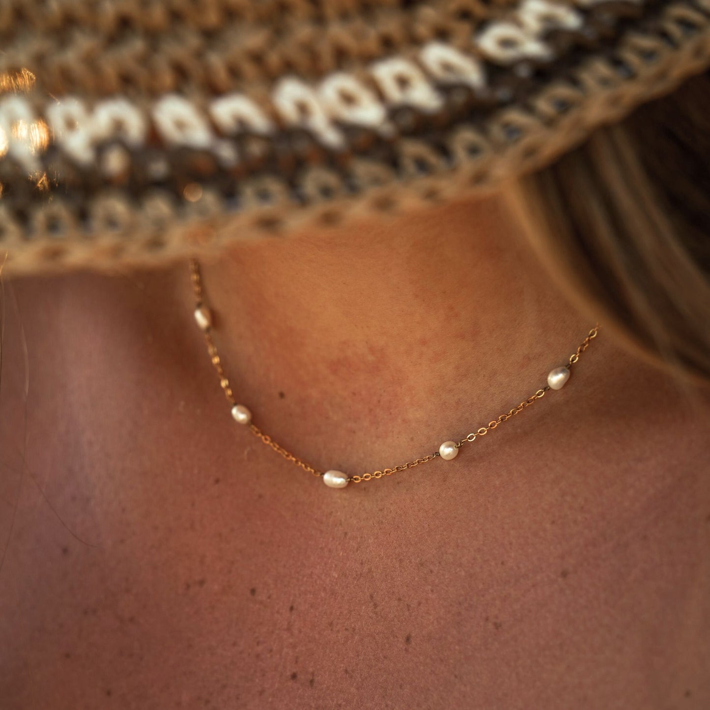 Small Pearls Chain Necklace