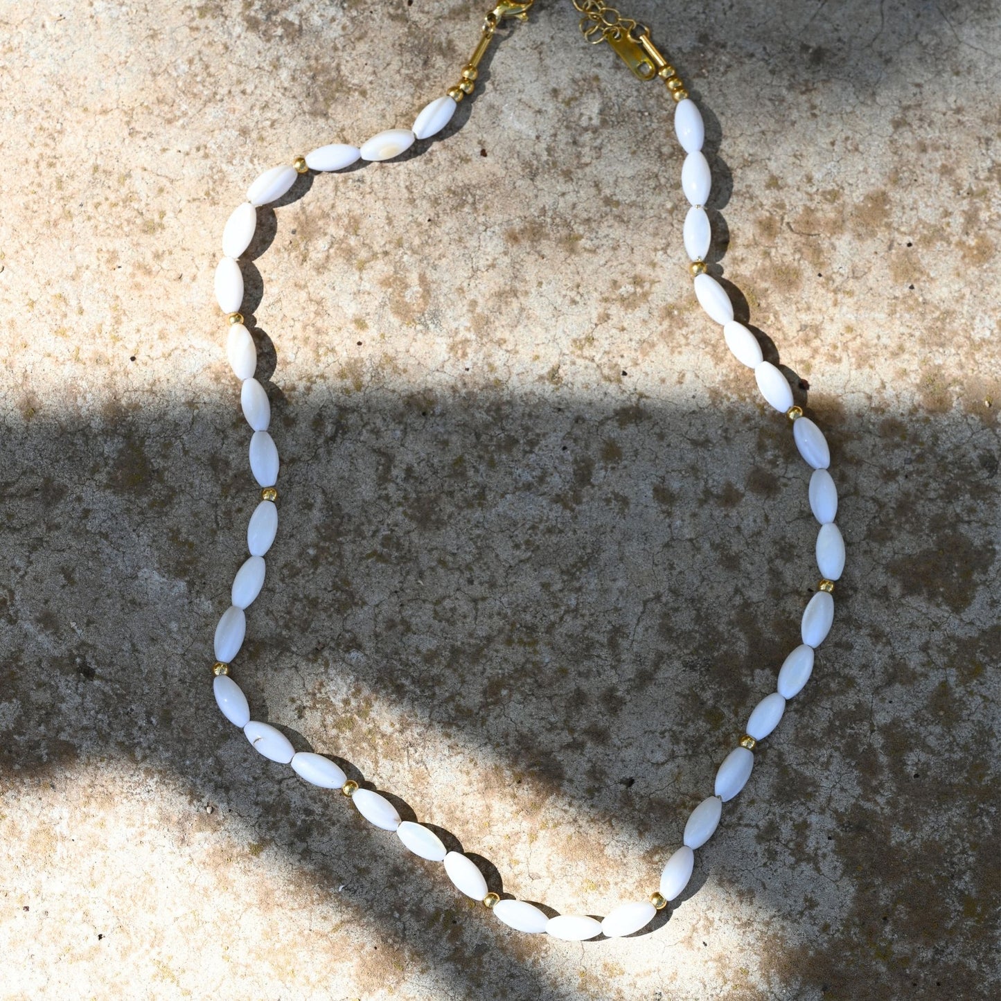 Oval Shell Pearl Necklace