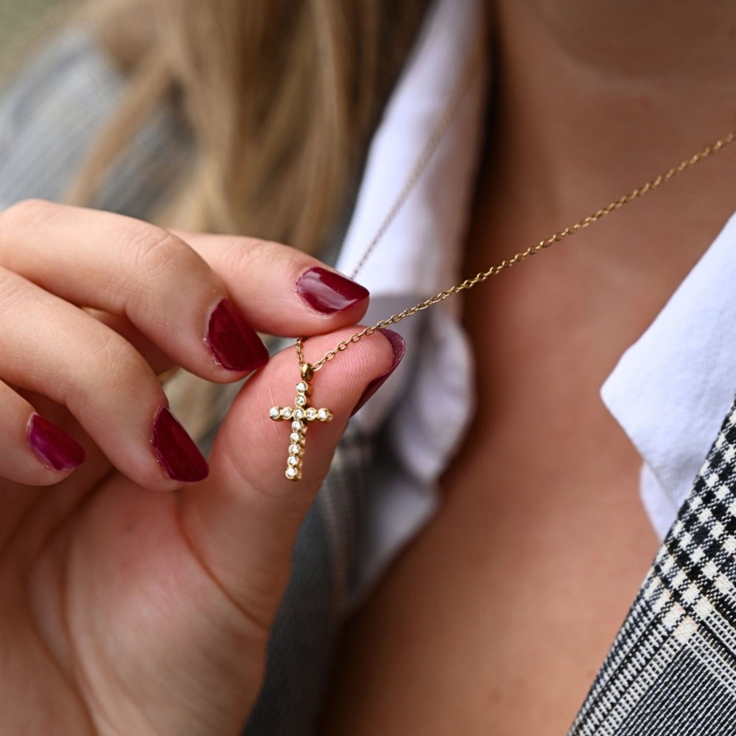 Zirconia Cross Necklace