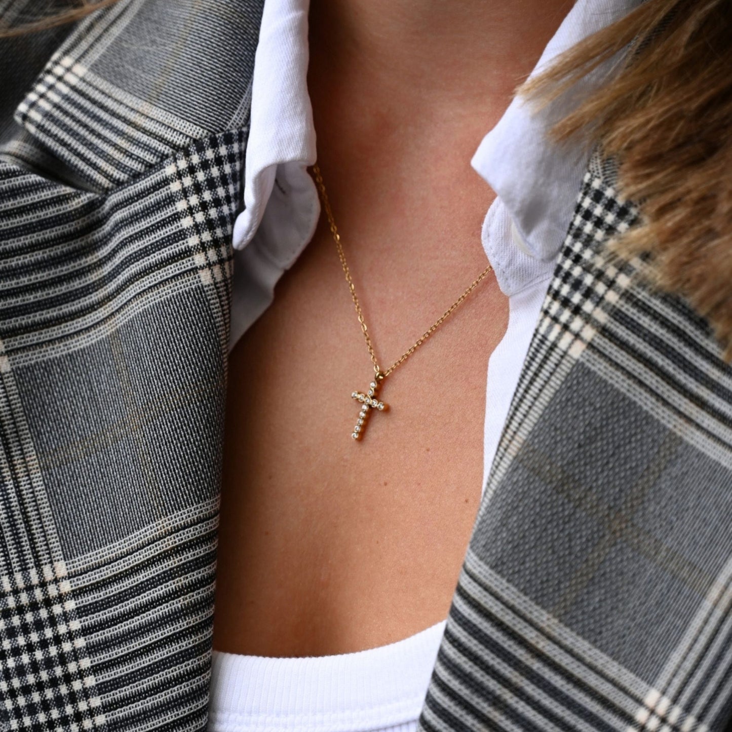 Zirconia Cross Necklace