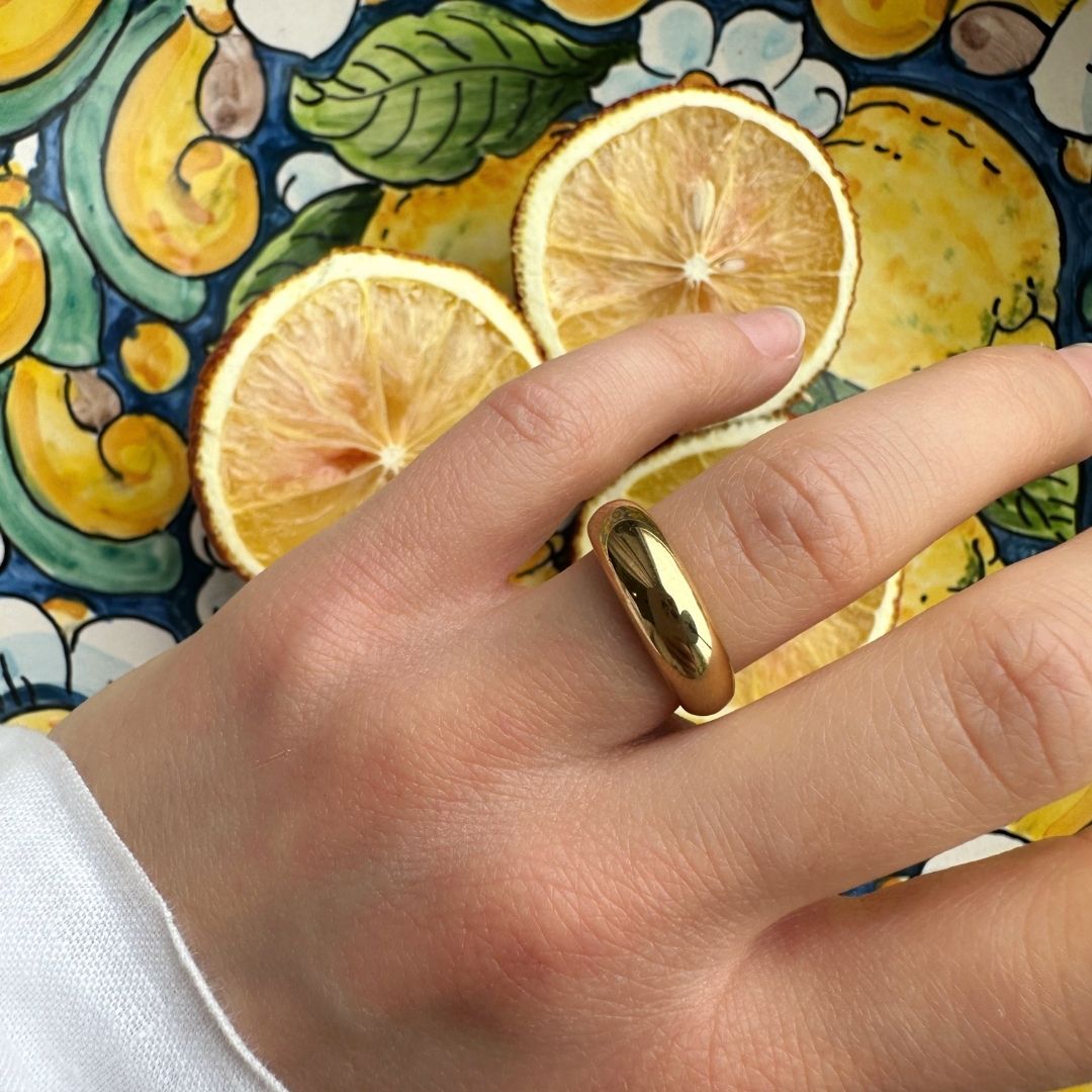 Thin Statement Gold Ring