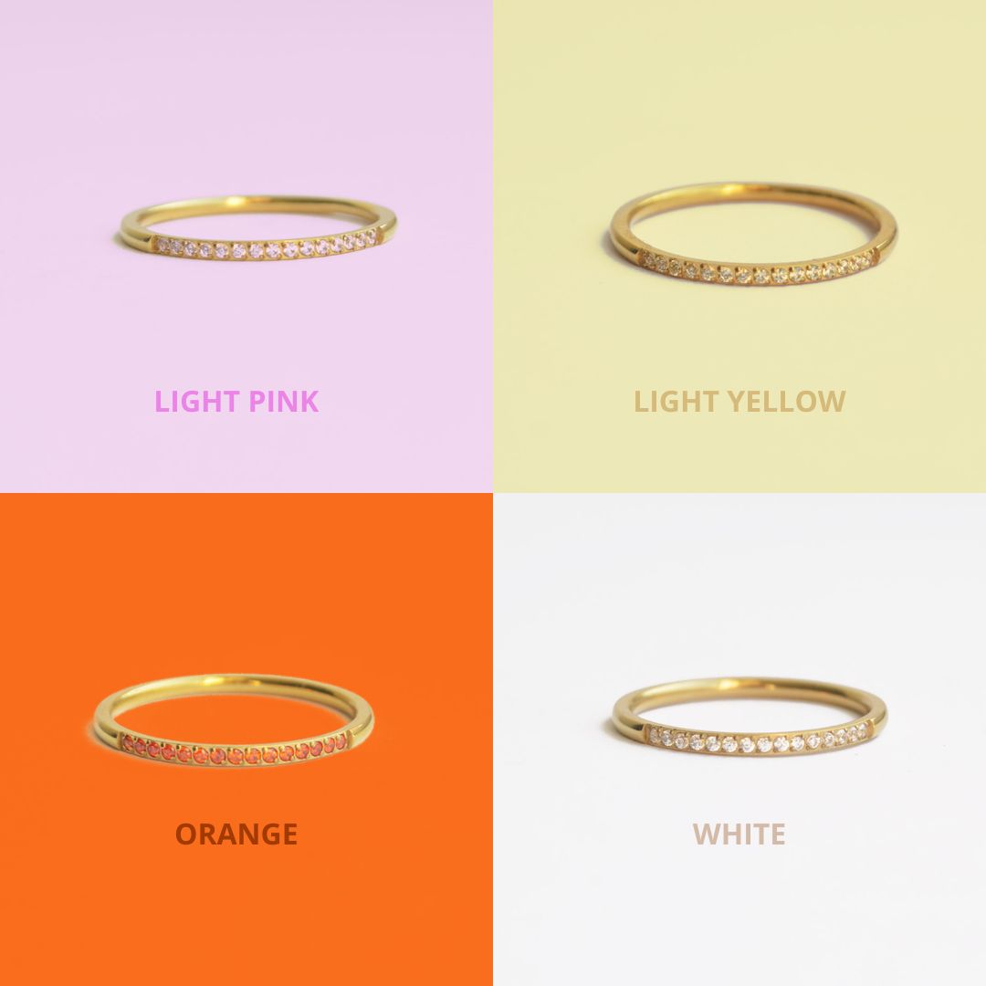 Thin Pave Crystal Ring