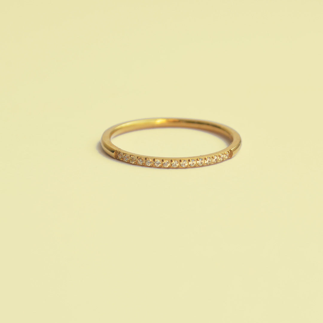 Thin Pave Crystal Ring
