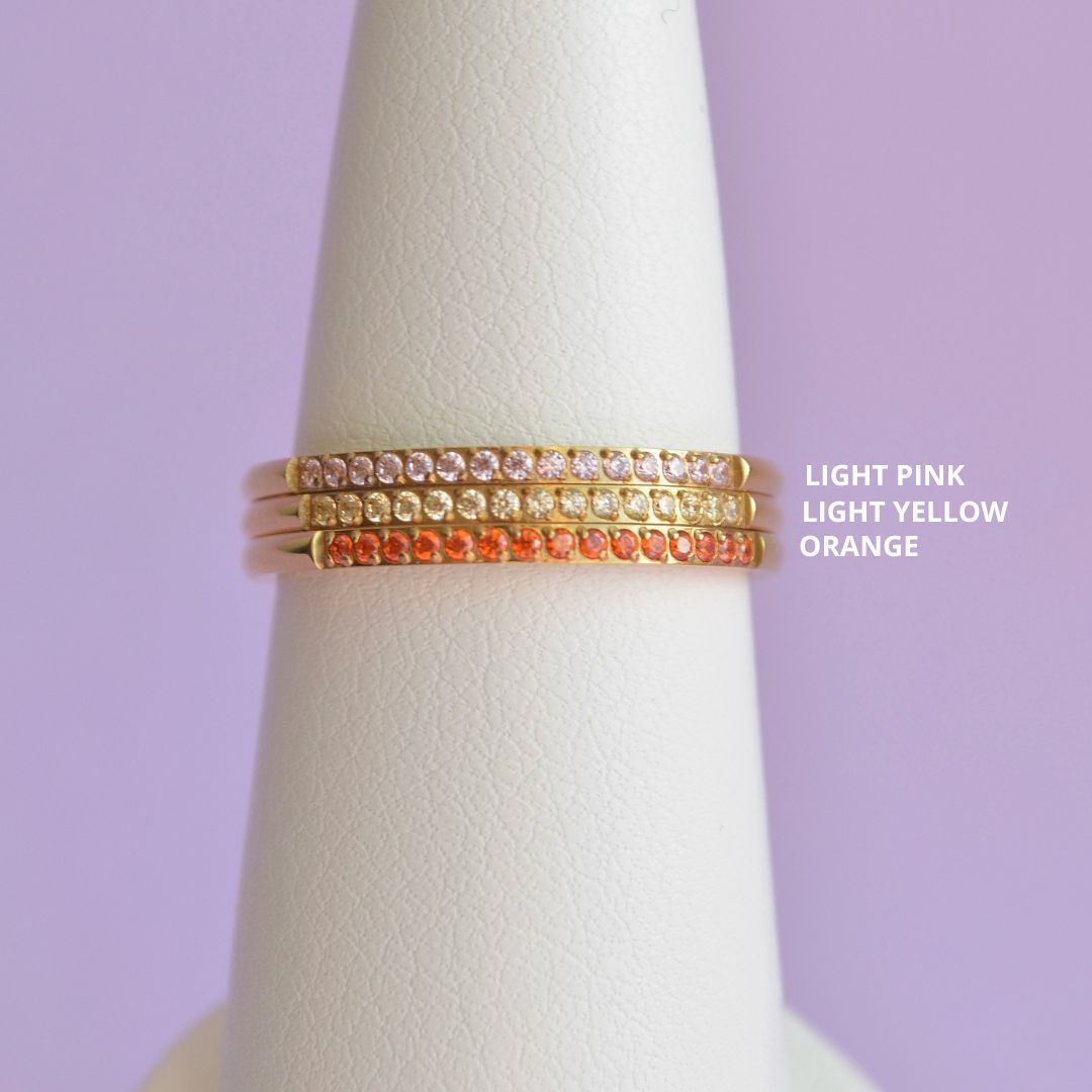 Thin Pave Crystal Ring