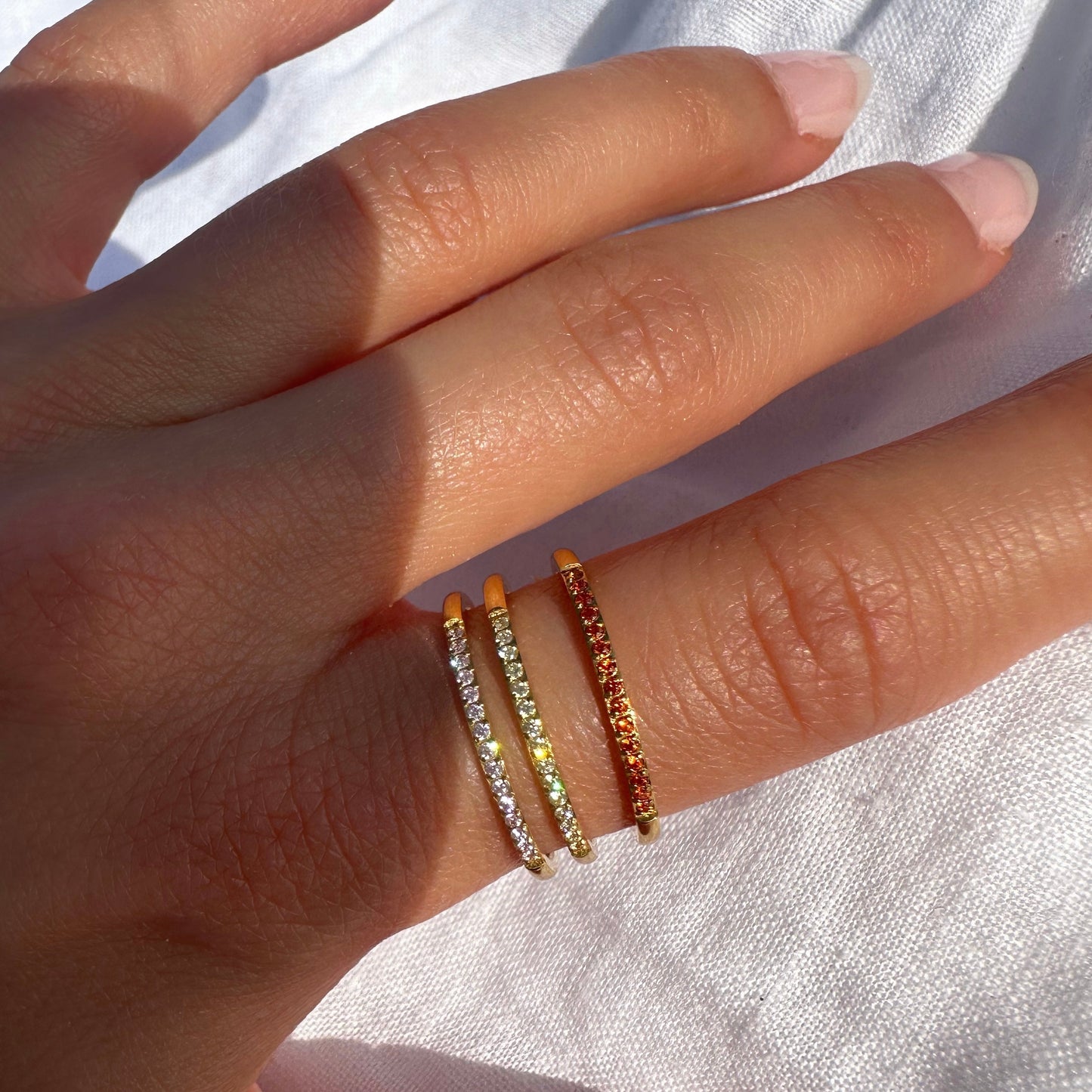 Thin Pave Crystal Ring