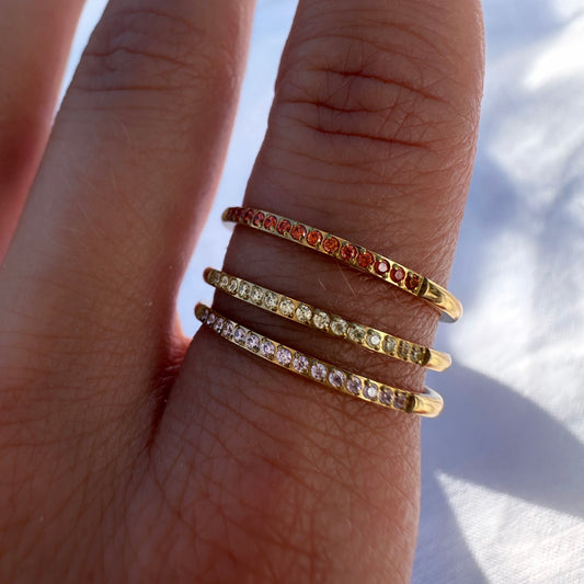 Thin Pave Crystal Ring