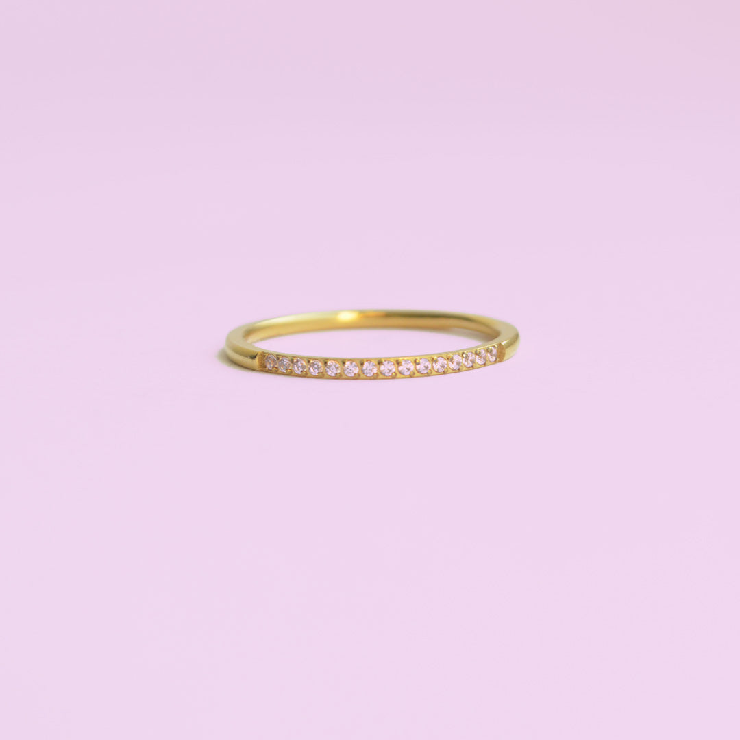 Thin Pave Crystal Ring