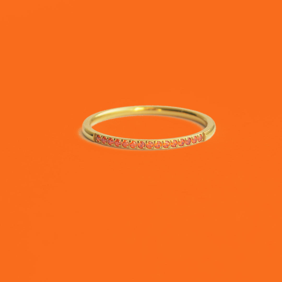 Thin Pave Crystal Ring