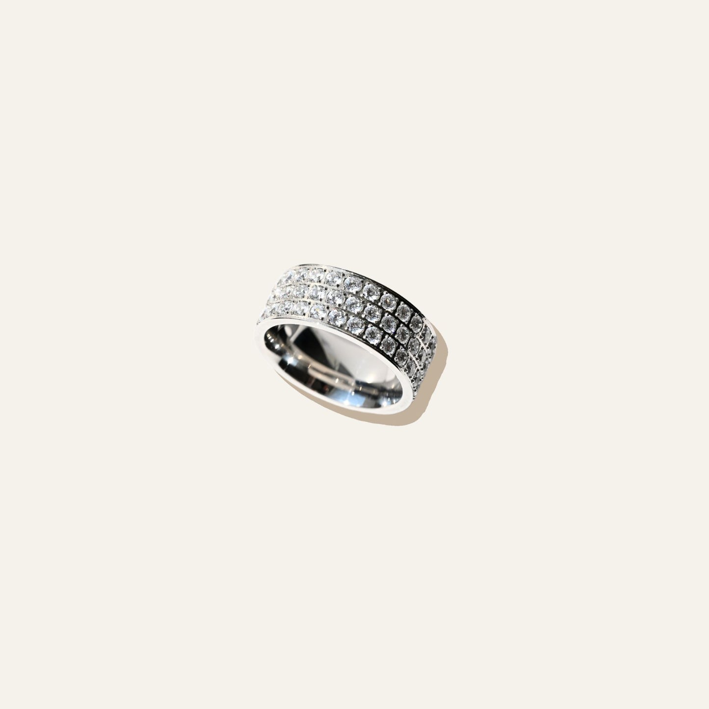 Zirconia Pave Band Ring Silver