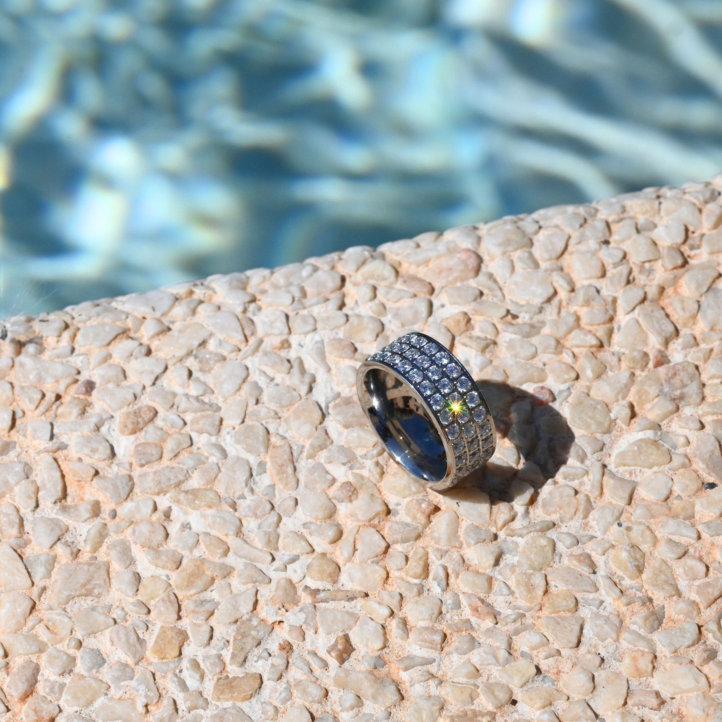 Zirconia Pave Band Ring Silver