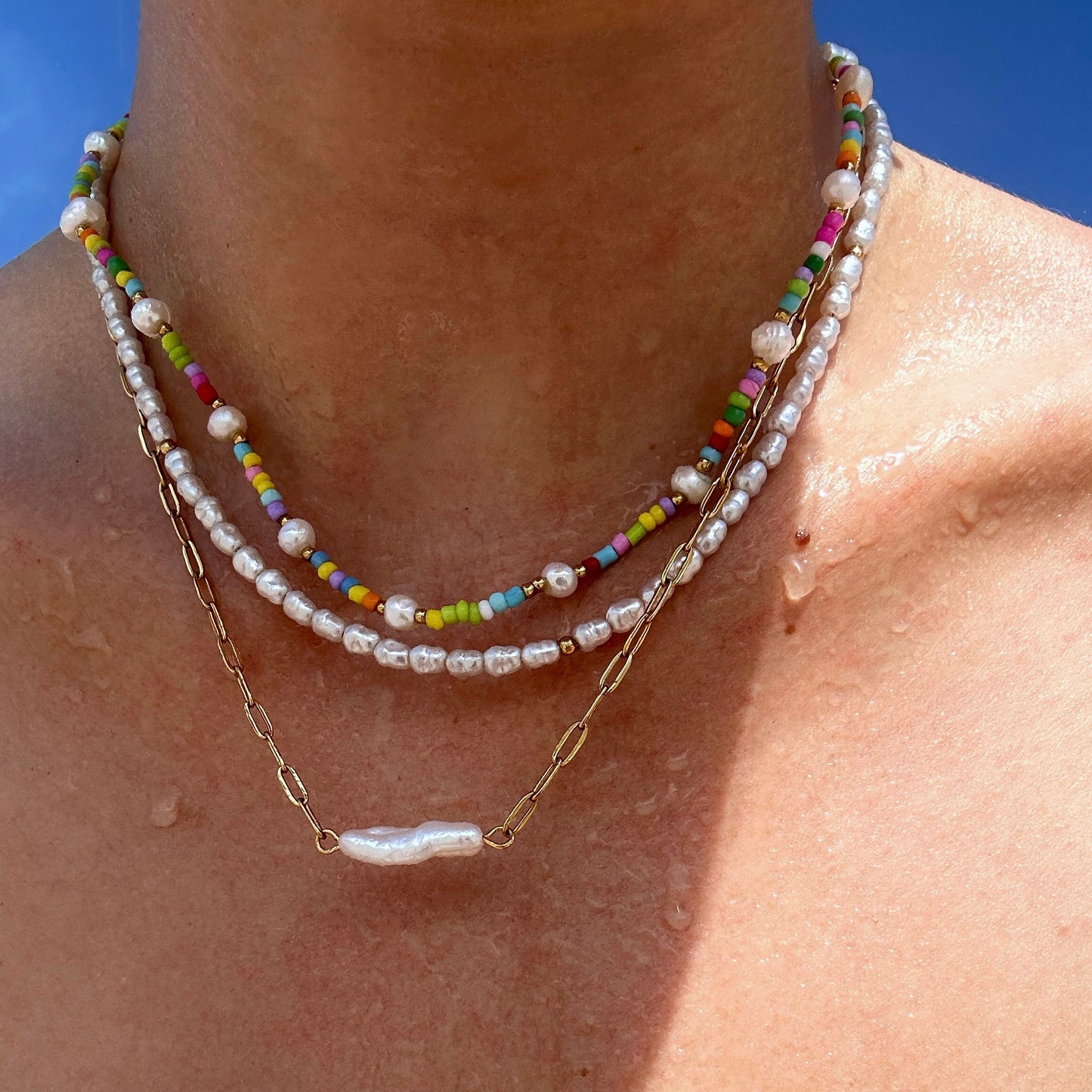 Colorful Pearls and Beads Necklace