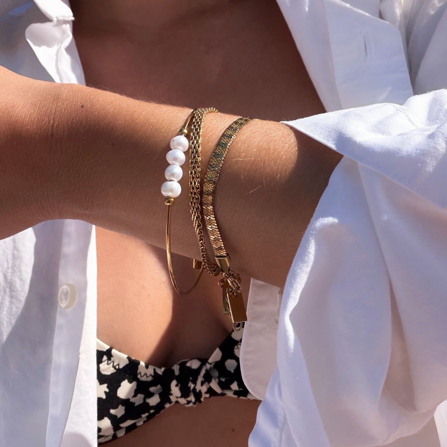 Pearl Bangle Bracelet