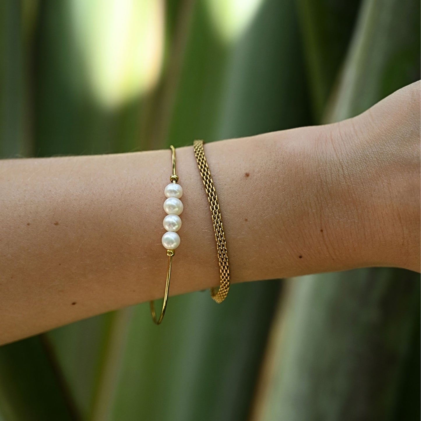 Pearl Bangle Bracelet