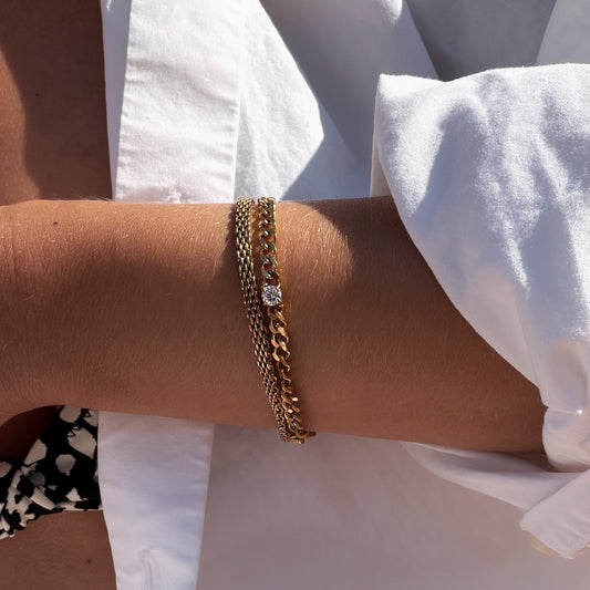 Solitaire Curb Bracelet