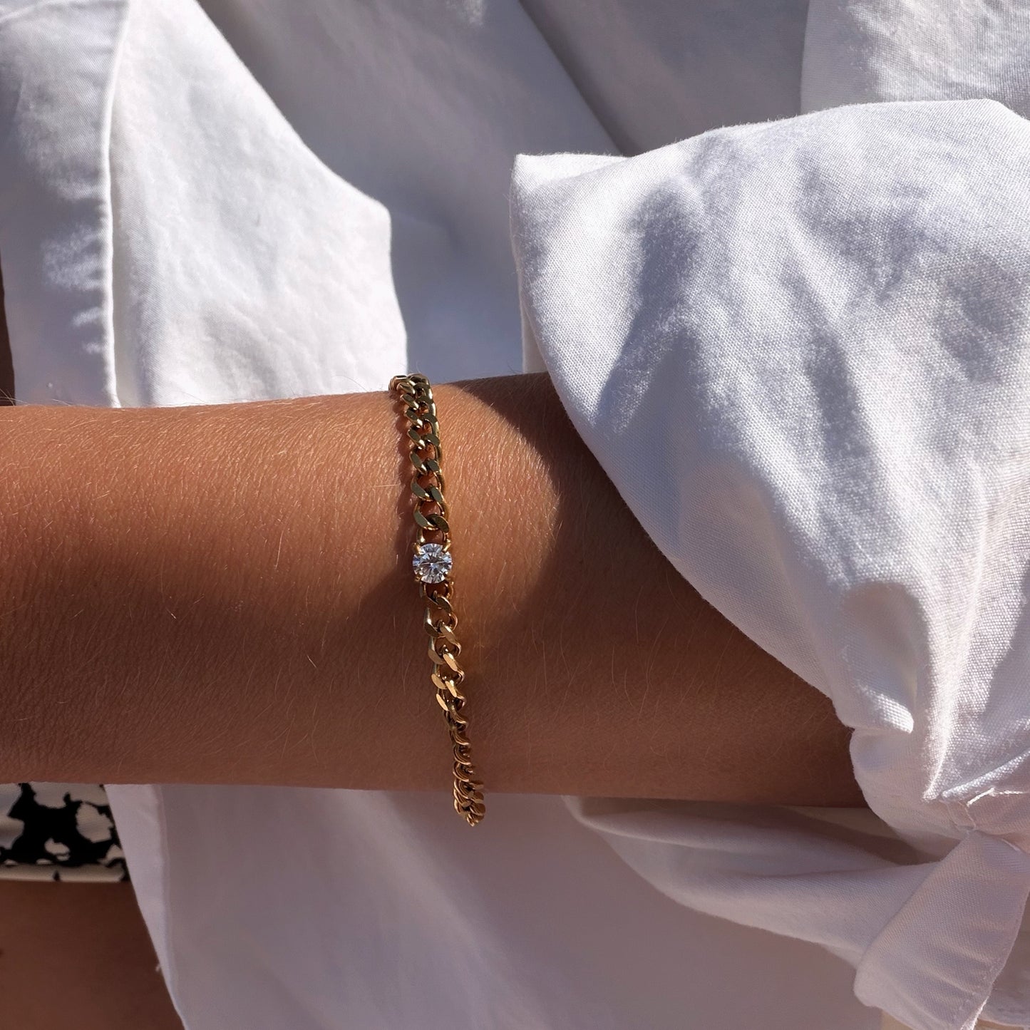 Solitaire Curb Bracelet