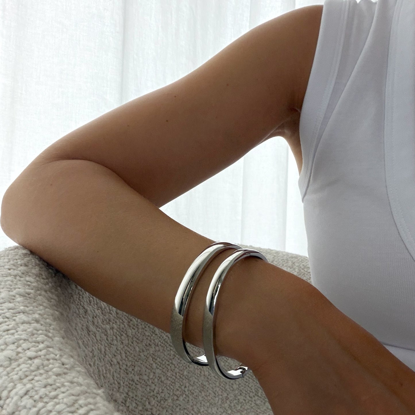 2-Pack Classic Bangles Silver