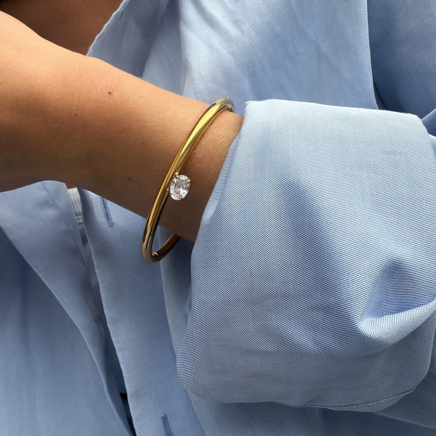 Solitaire Crystal Bangle