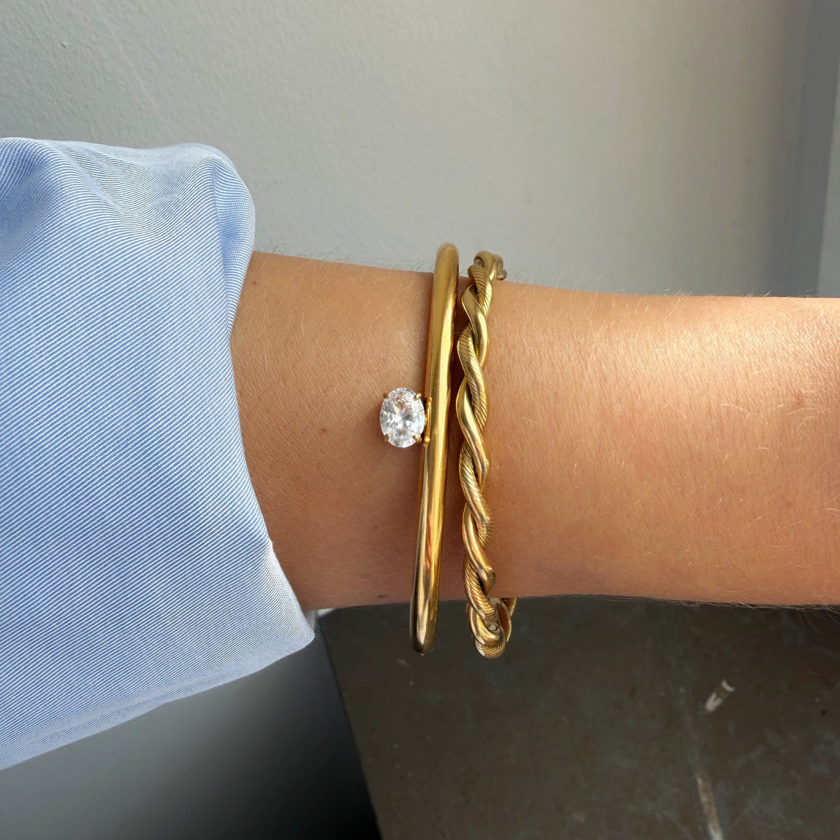 Solitaire Crystal Bangle