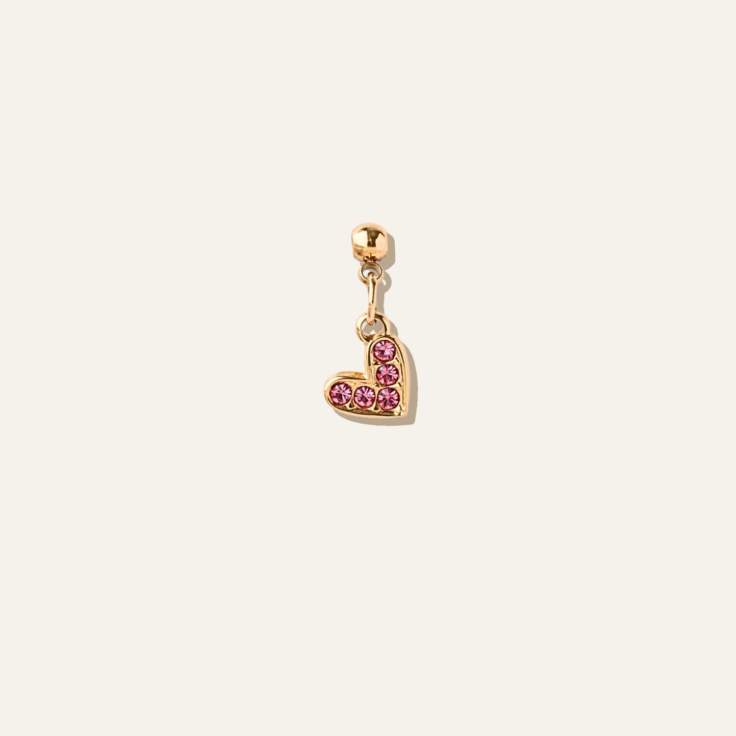 Pink Heart Crystals Charm