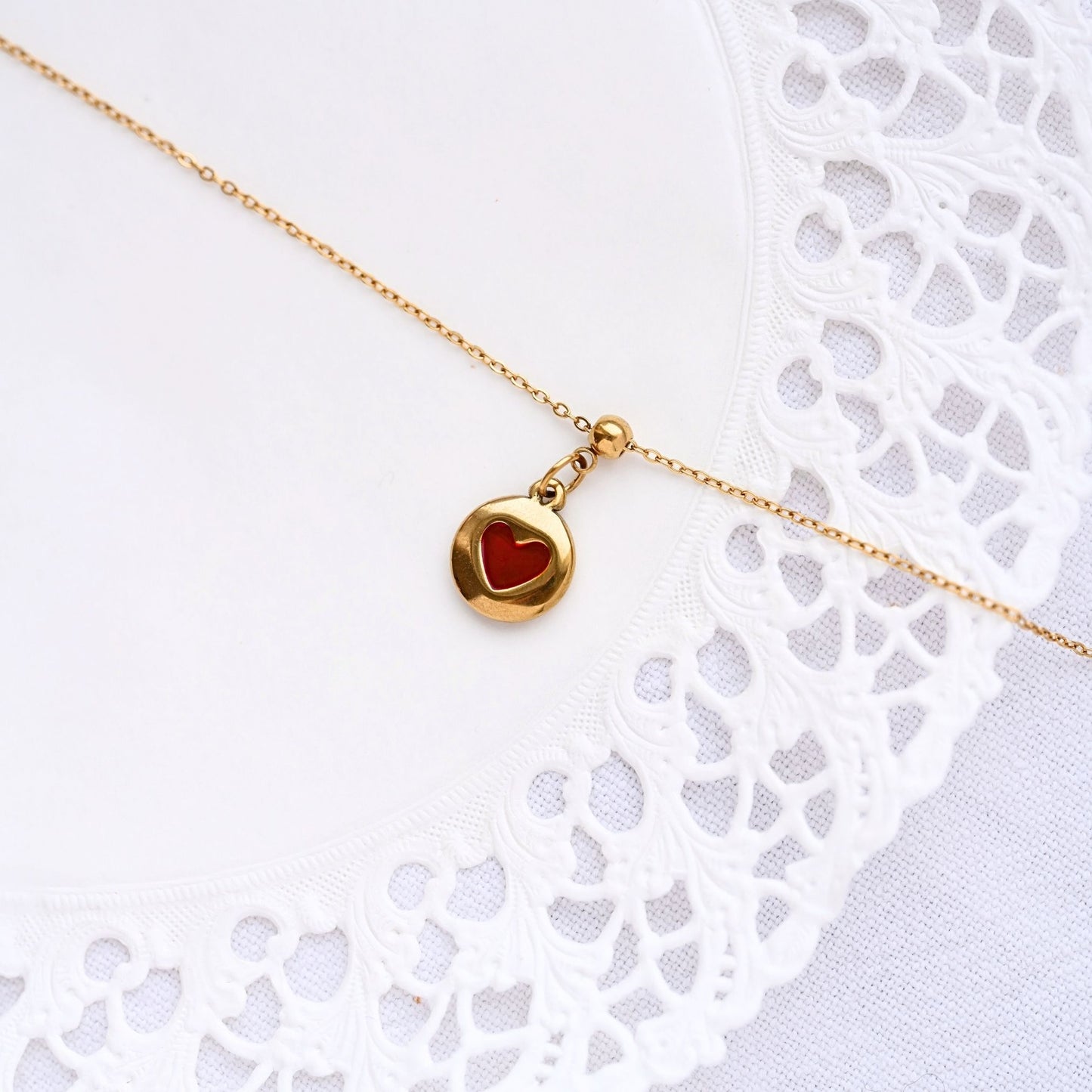 Red Heart Imprint Charm