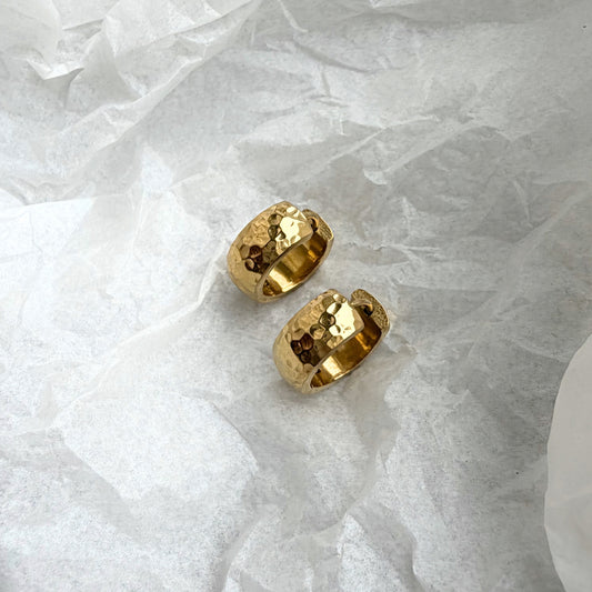Hammered Stria Hoops
