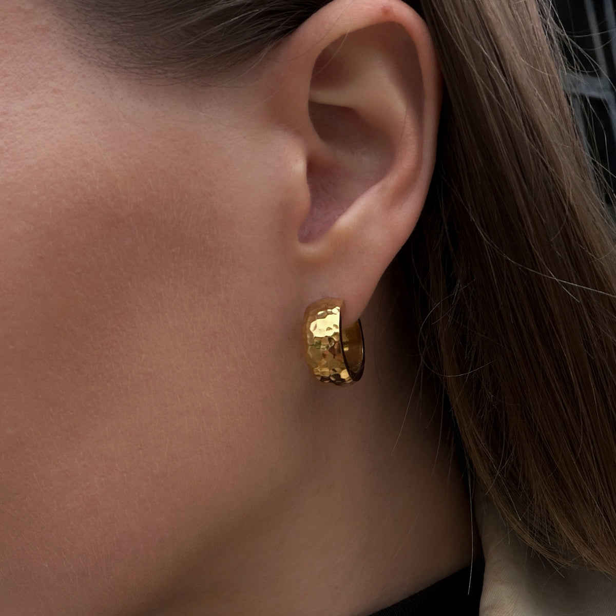 Hammered Stria Hoops