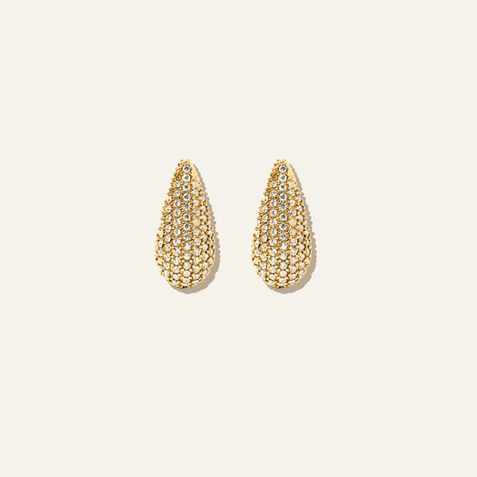 Drop Pave Earrings Gold