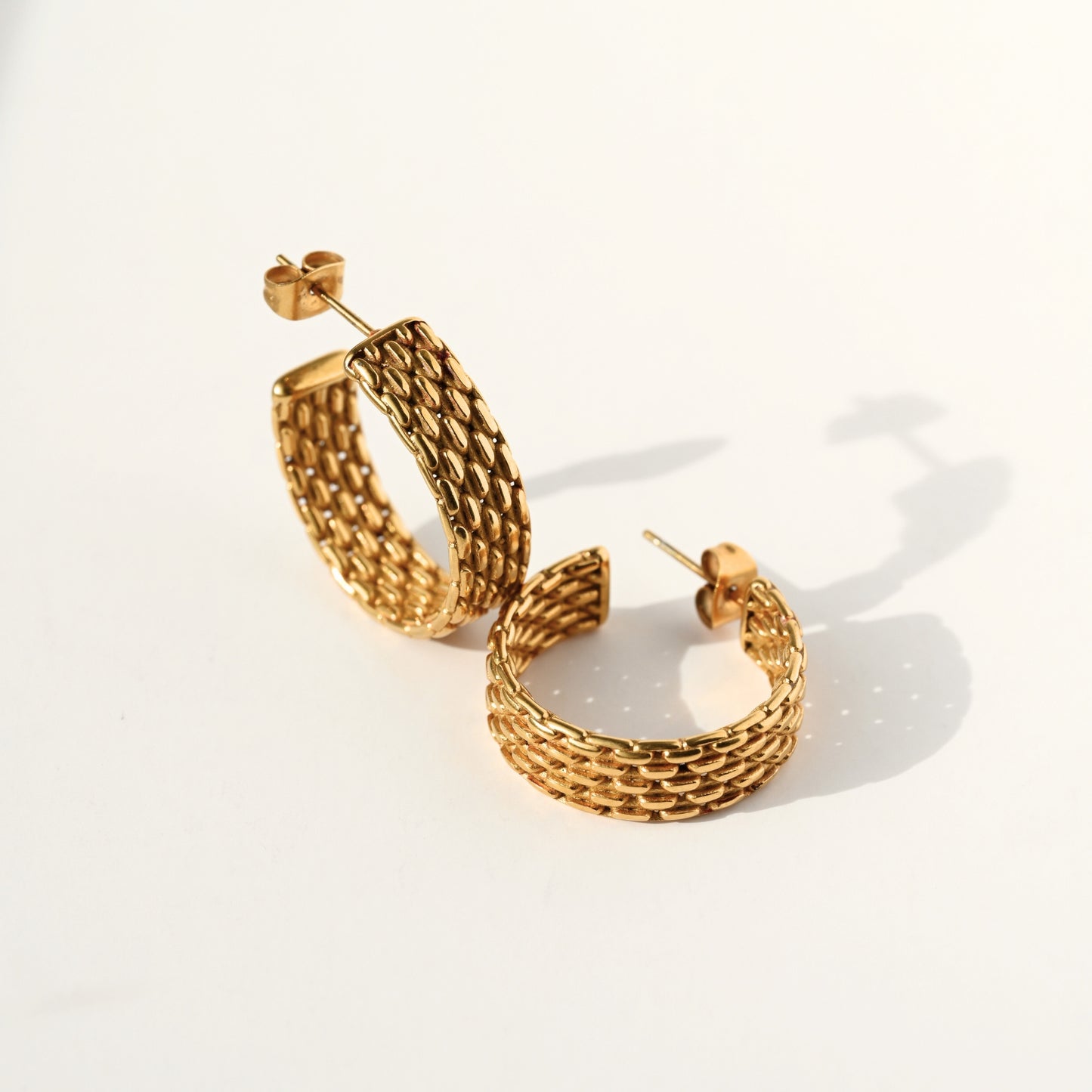 Large Band Hoop Earrings
