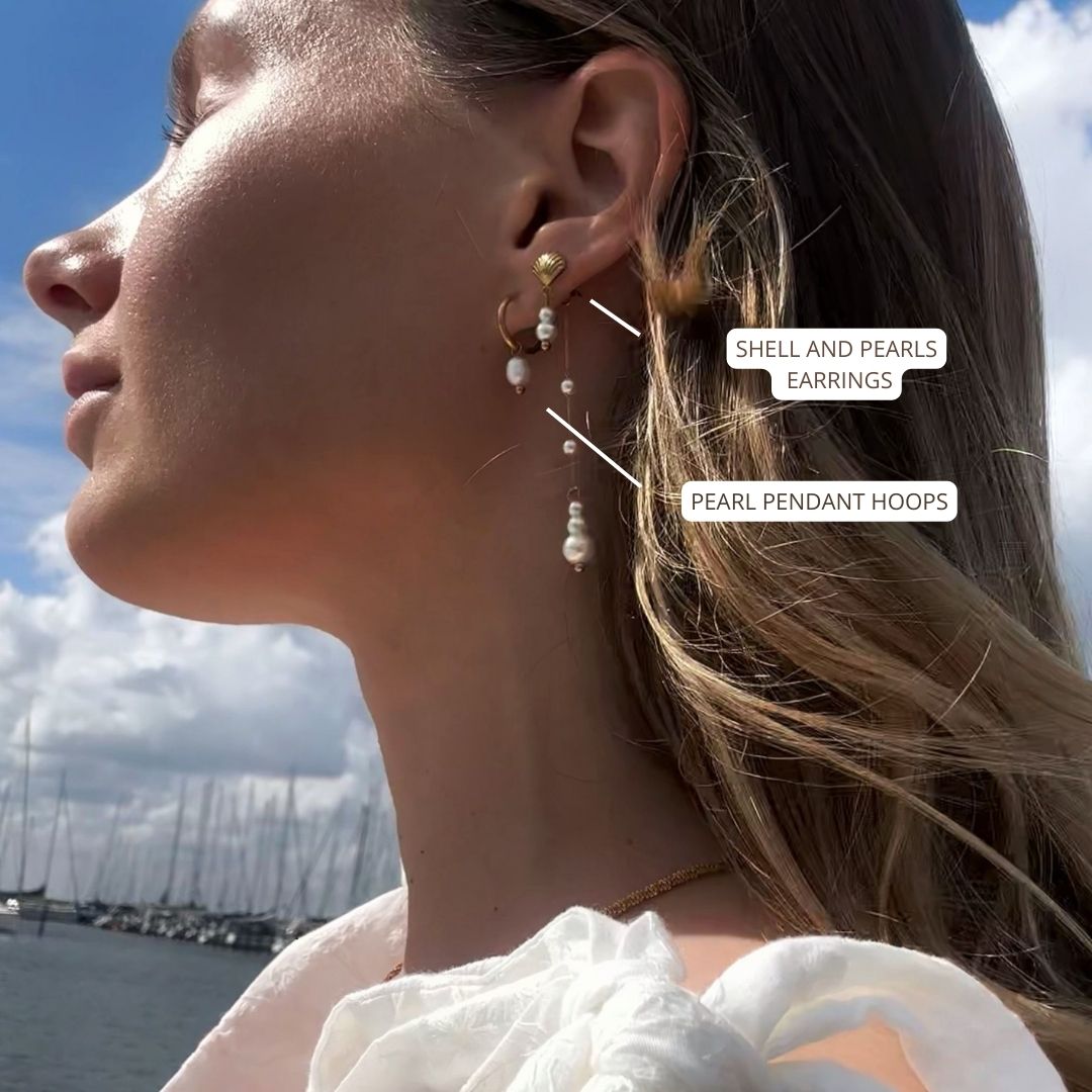 Pearl Pendant Hoops