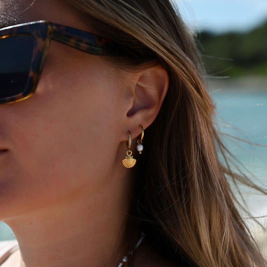 Pearl Pendant Hoops