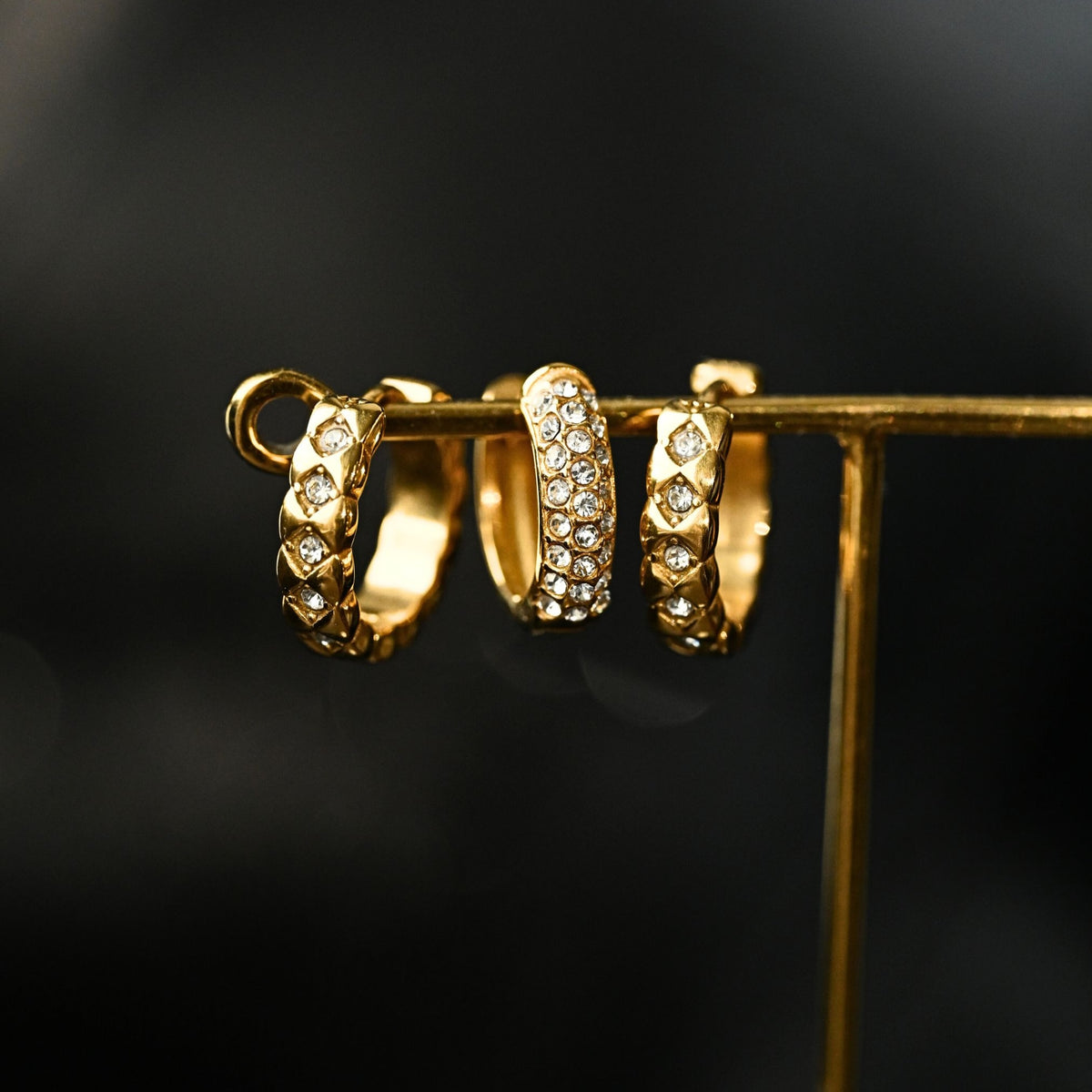 Braided Crystal Hoops