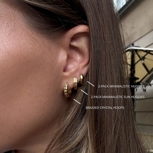 Braided Crystal Hoops