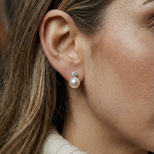 Zirconia Pearl Studs