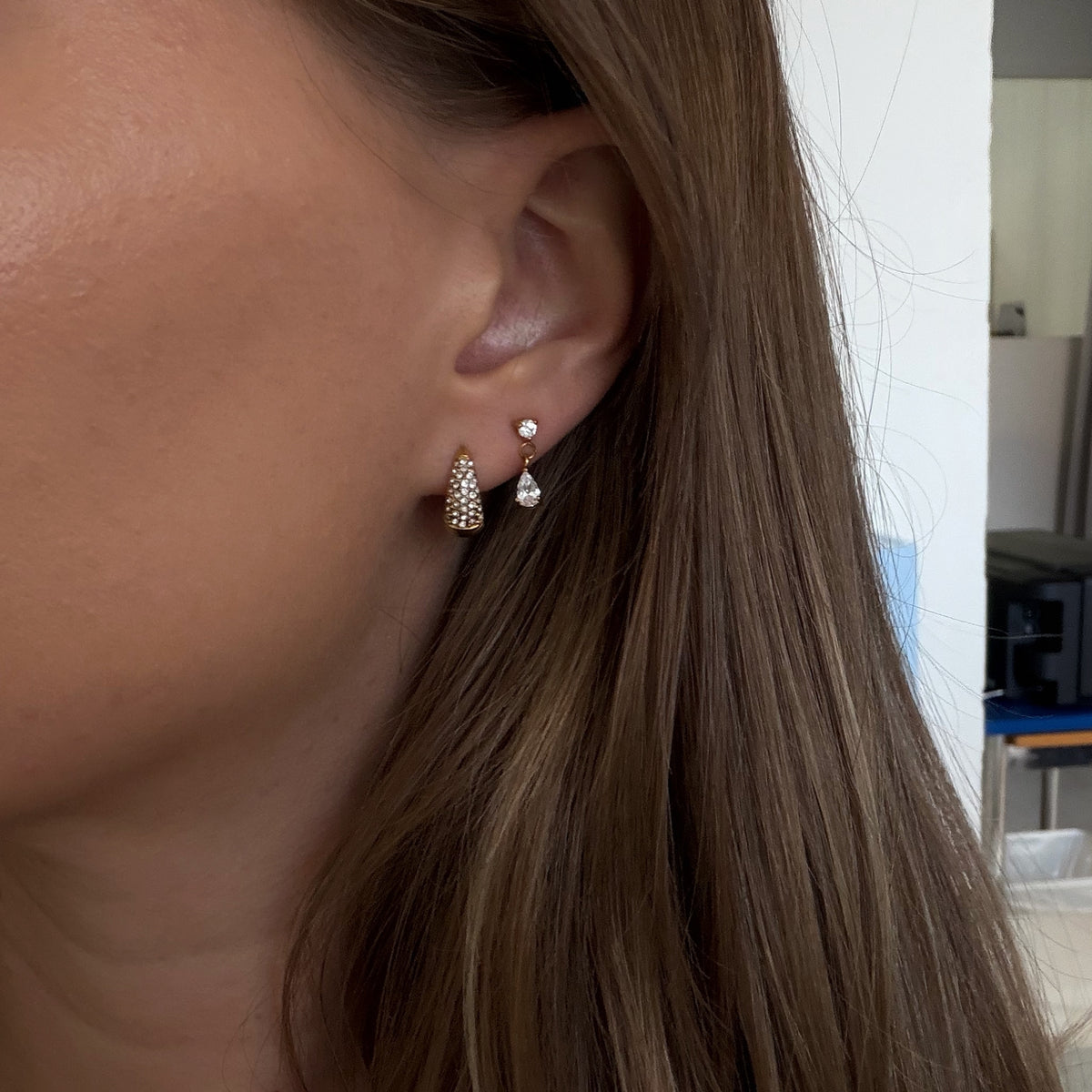 Double Crystal Drop Studs