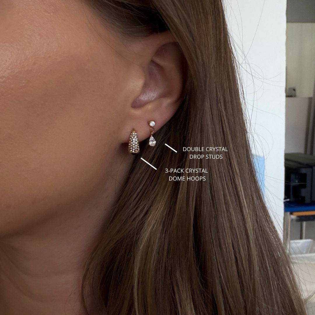 Double Crystal Drop Studs