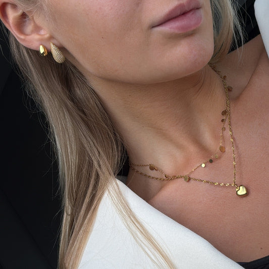 Drop Pave Earrings Gold
