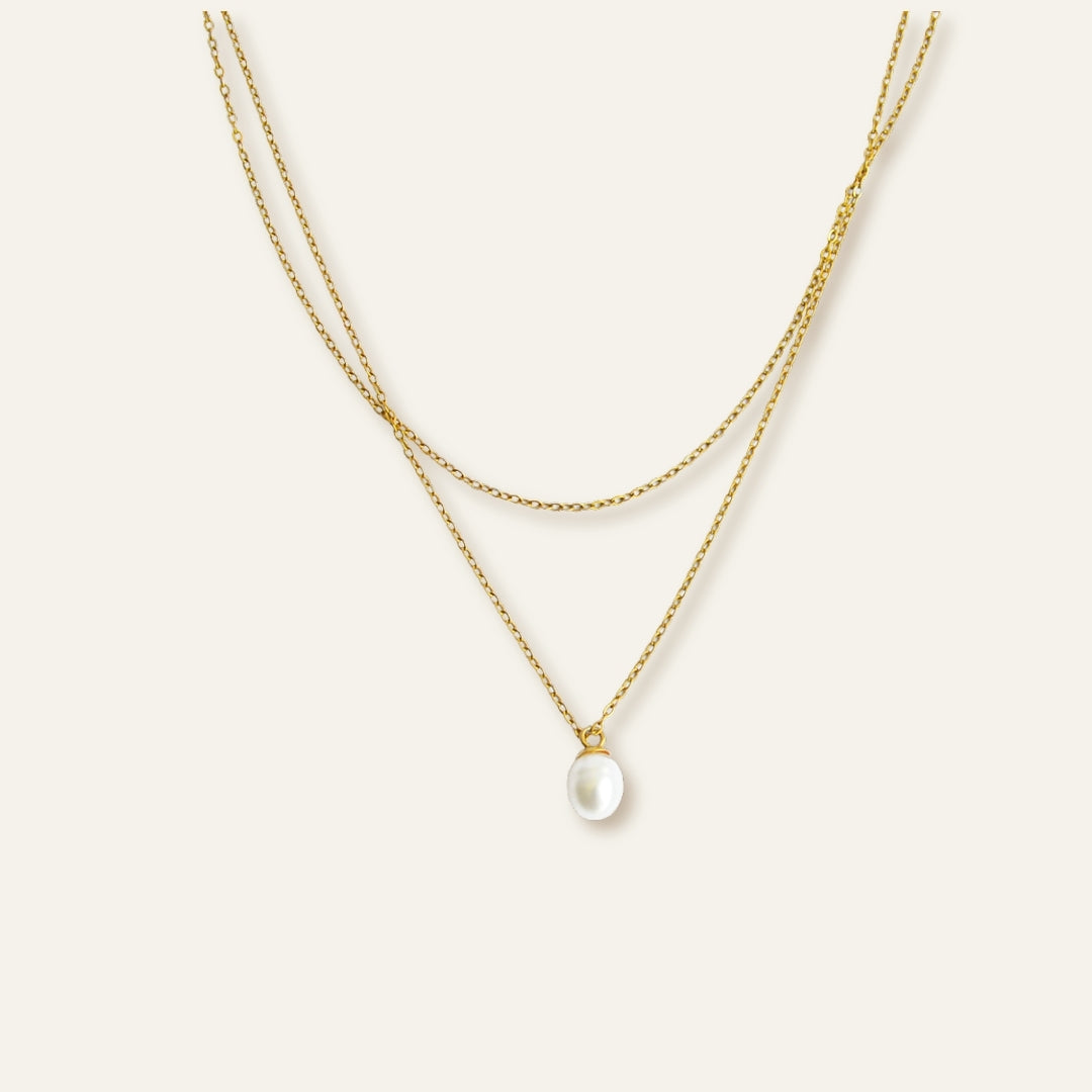 Pearl Pendant Double Necklace