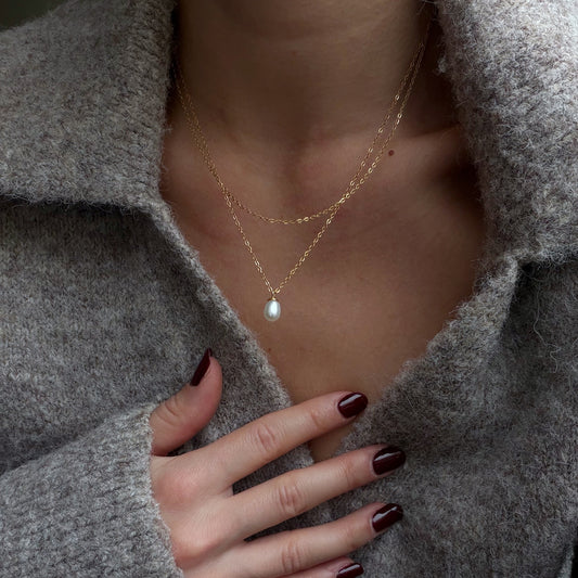 Pearl Pendant Double Necklace