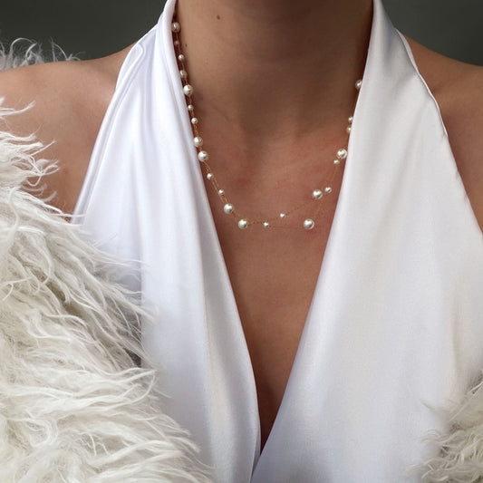 Double Multi Pearl Necklace